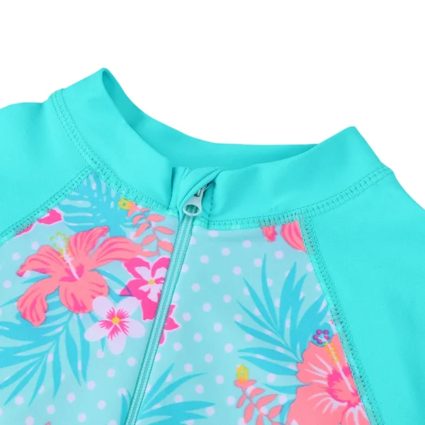 BAOHULU UPF50+ Long Sleeve Flower Baby Girl Swimwear One Piece Children Swimwear Toddler Infant Bathing Suit for Girls Boy Kids 5