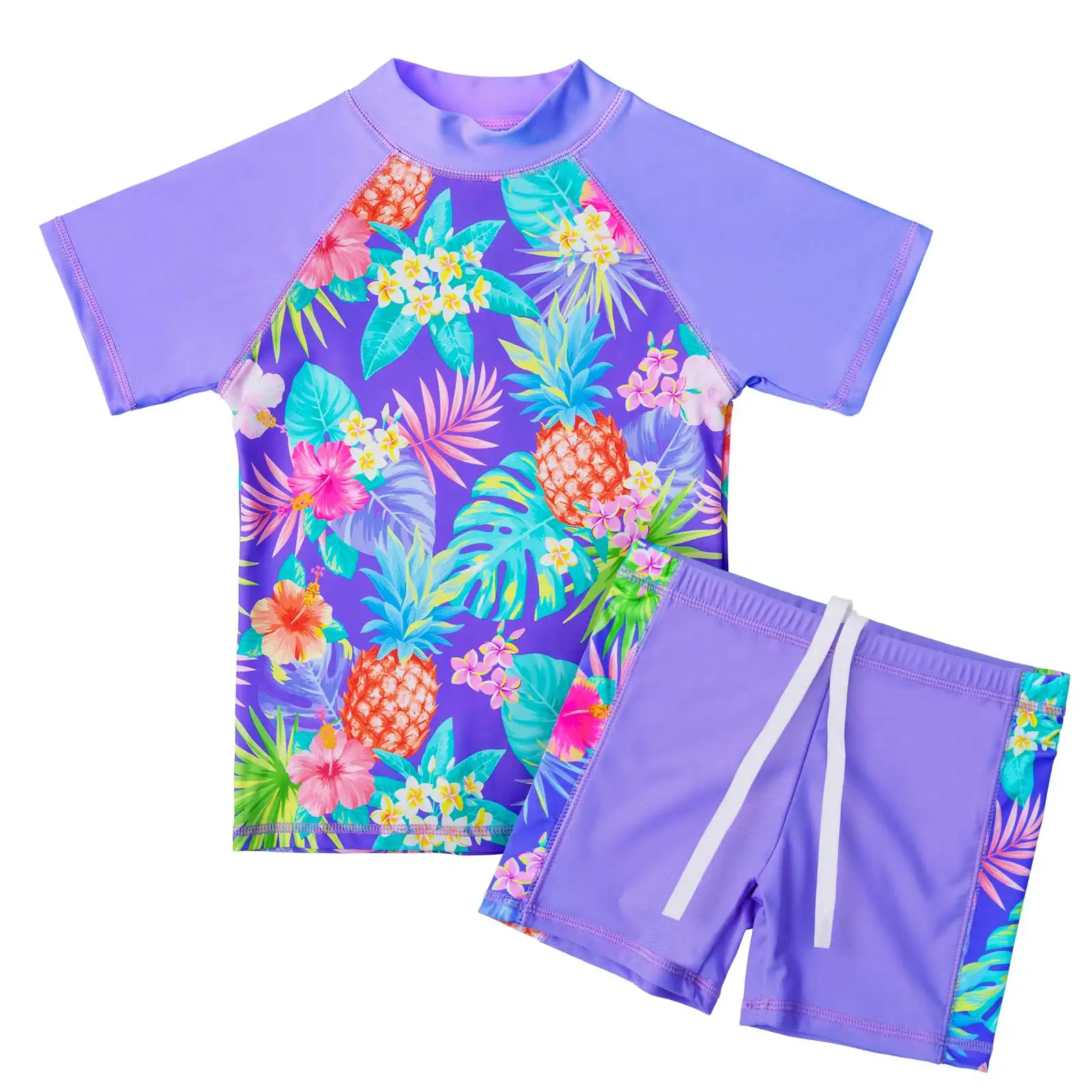 BAOHULU Teens Two Pieces Swimwear Girls Swimming Costume Swimsuit 3-14Y Kids UPF50+ Sun Protective Summer Beach Swimming Clothes 1
