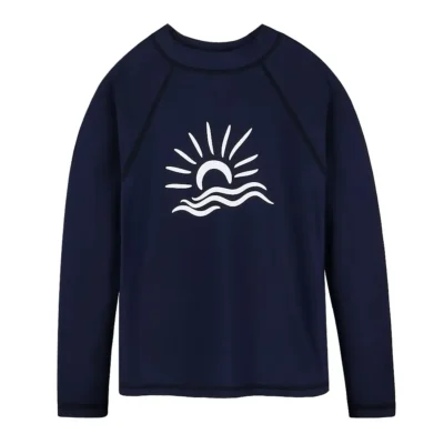 BAOHULU Summer Boys Long Sleeve Rashguard Kids Swim Suit UPF 50+ Sun Protection Shirts Boys Swimwear Navy Rash Guard Beach Wear 1