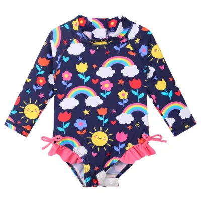 BAOHULU Toddler Baby Swimsuit Lone Sleeve Rash Guard Summer Beach Wear UPF 50+ Sun Protective Swimwear Surfing Suit 1