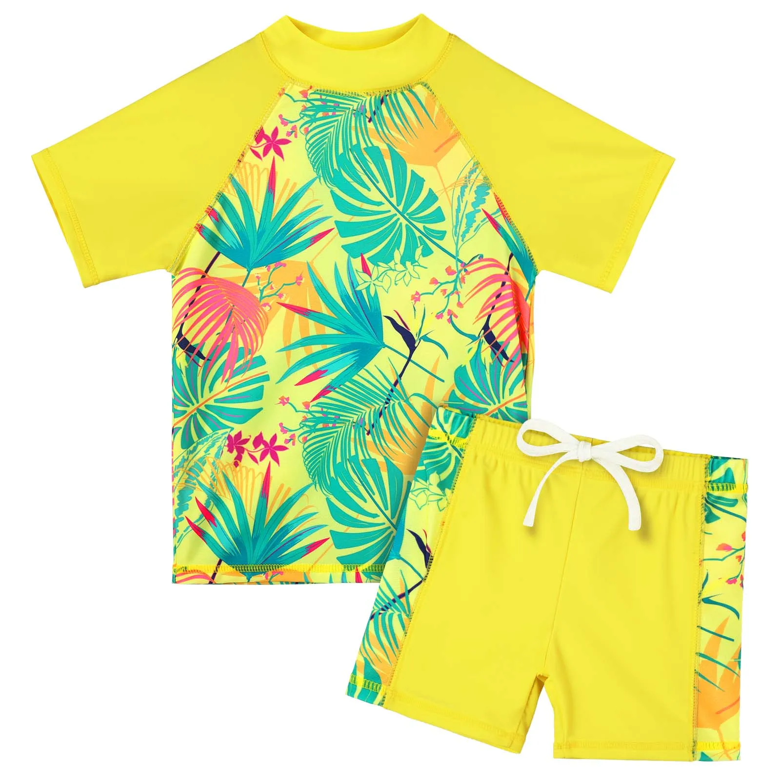 BAOHULU Kids Swimsuit UPF 50+ UV Sun Protective Rash Guard Two Pieces Set Beach Wear Summer Water Sport Wear Surfing Suit 1