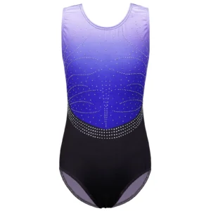 BAOHULU Diamond Gymnastics Leotard for Girls Gradient Bodysuit Sleeveless Performance Clothes Practice Outfit Ballet Costumes 1