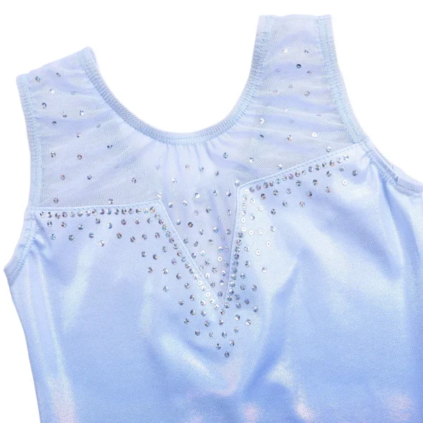 BAOHULU Toddler Girls Leotards for Gymnastics Ballet Sleeveless Mesh Sequins Dance Leotard Tank Kids Athlete Sports Bodysuit 4